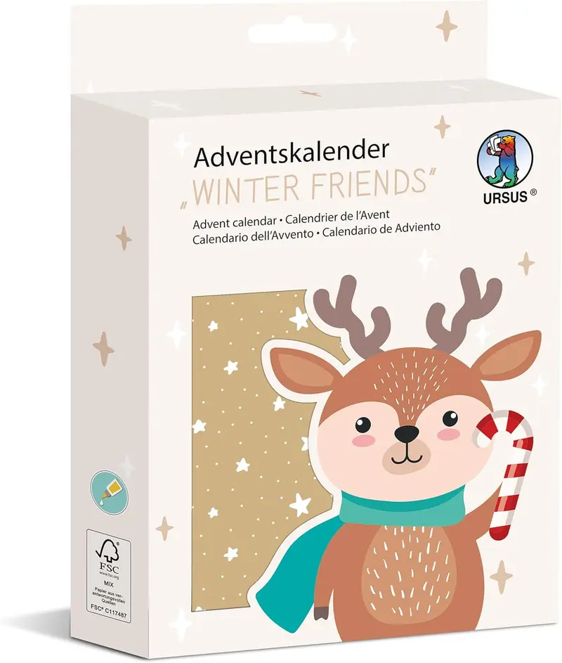 Adventskalender Winter Friends - 24 Tüten zum Befüllen FSC®