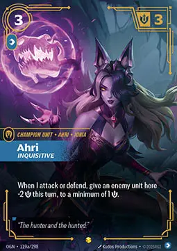 Ahri, Inquisitive (V.2) OGN-119a Showcase Excellent Französisch Foil