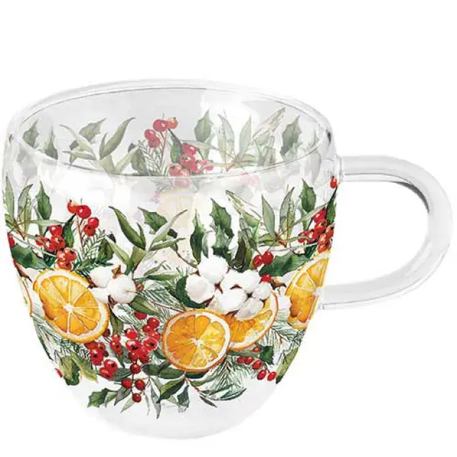 Ambiente - Doppelwandiges Glas 0,2 L Winterorangen