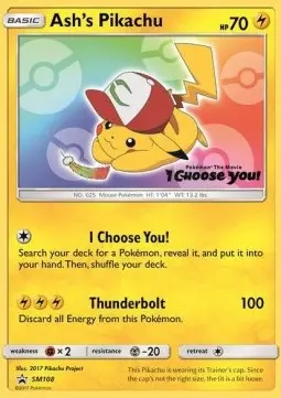 Ash's Pikachu SM-108 Promo Deutsch