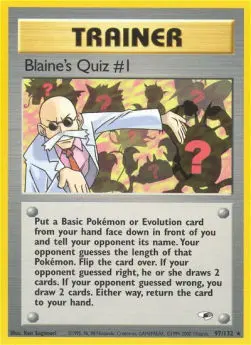 Blaine's Quiz #1 GH-97 Rare Englisch