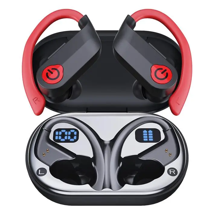 Bluetooth Kopfhörer Sport Kabellos mit Mic 120 Std Dual LED Anzeige Wasserdicht In-Ear Headphones 3D Stereo