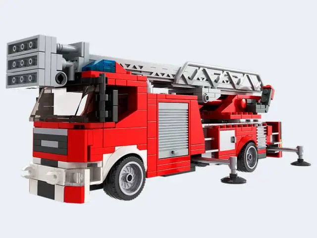 BRIXIES Plus Feuerwehr Leiterwagen 406T 6+