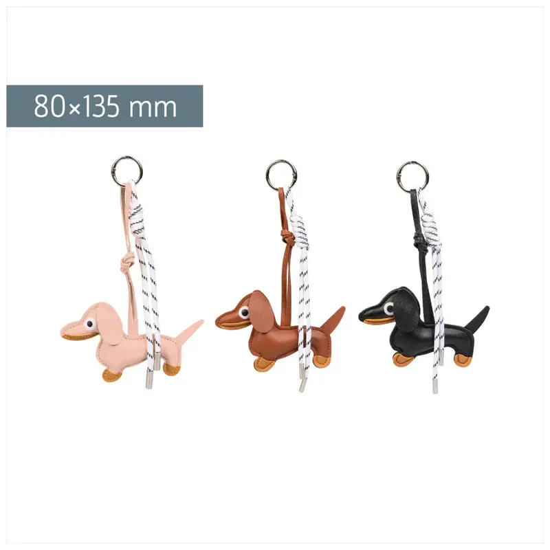 BRUNNEN Schlüsselanhänger Dackel – 1 aus 3 Farben zufällig