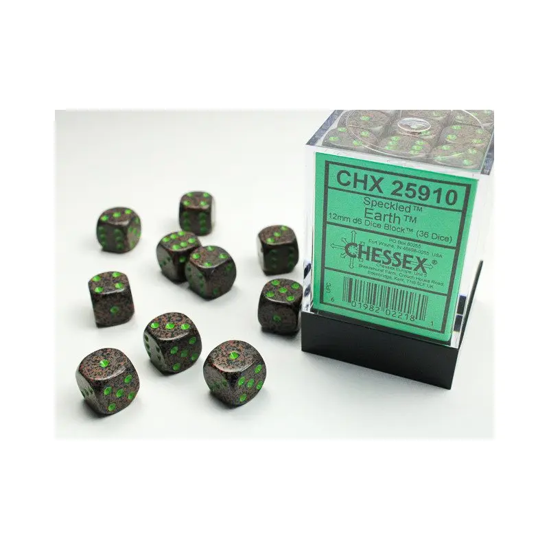 Chessex - 36er Box Würfel - Speckled Earth 12mm D6 Dice Block (36 dice)