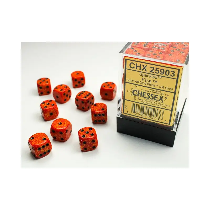 Chessex - 36er Box Würfel - Speckled Fire 12mm D6 Dice Block (36 dice)