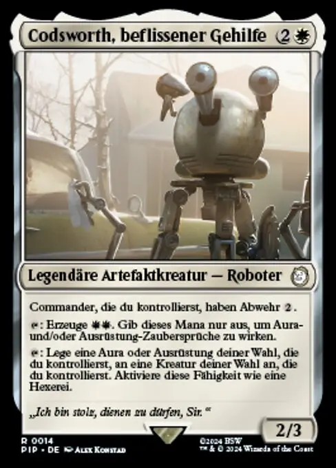 Codsworth, beflissener Gehilfe PIP-14 Rare Deutsch