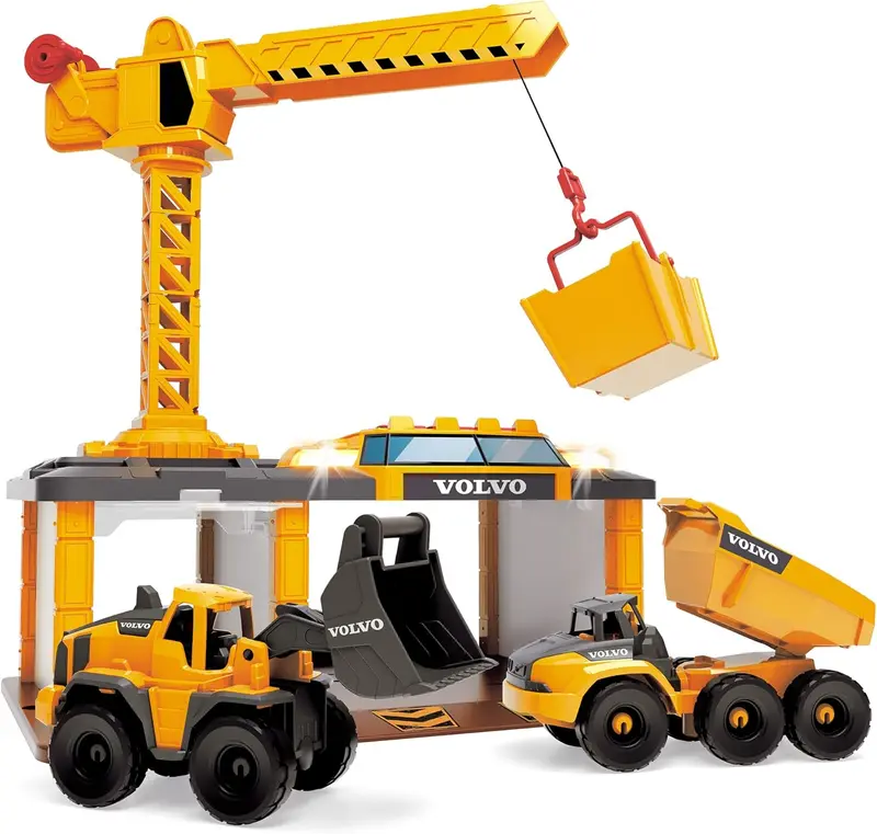 DICKIE TOYS Baustellenstation Volvo - Komplettset mit Licht & Sound