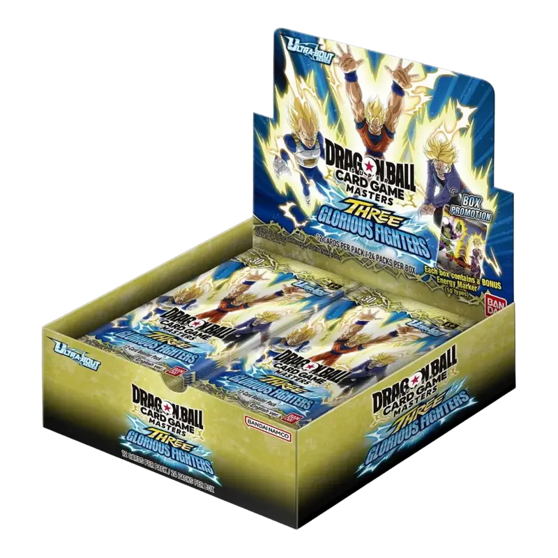 Dragon Ball Super Card Game Masters – B-30 Ultra-Bout Series – Three Glorious Fighters- Booster Display (24 Packs) – EN