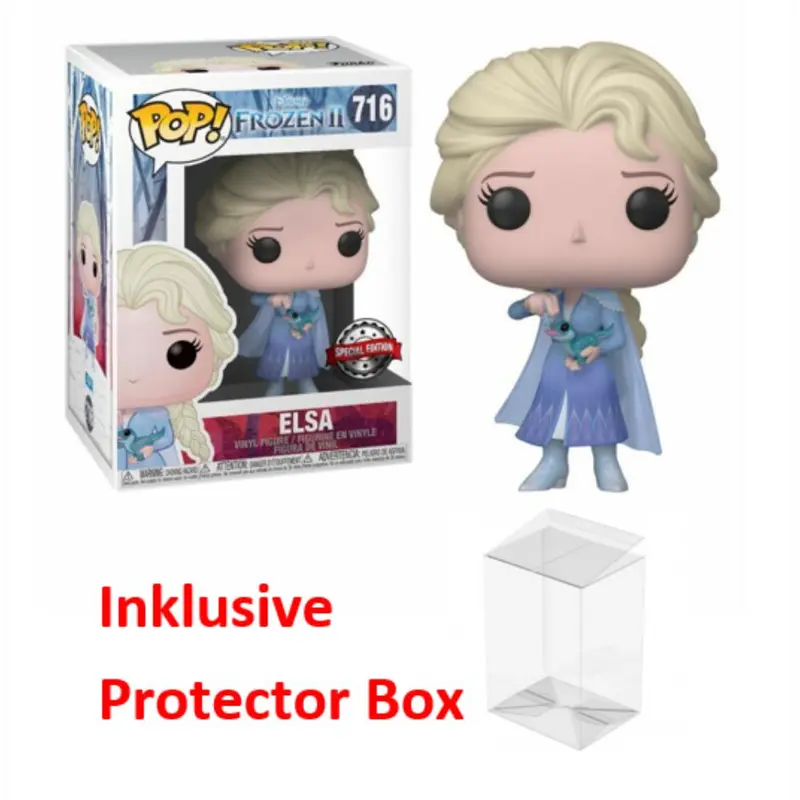 FUNKO POP Disney Frozen II #716 Elsa Vinyl Figur Special Edition Protector Box