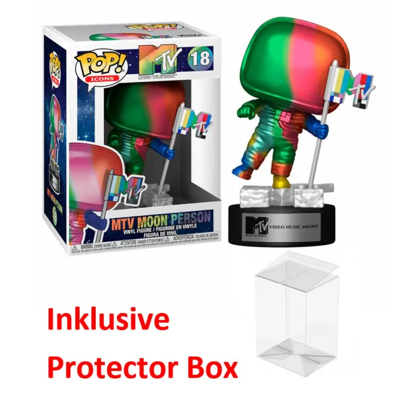 FUNKO POP Icons #18 MTV Moon Person Vinyl Figur NEU sealed + Protector Box