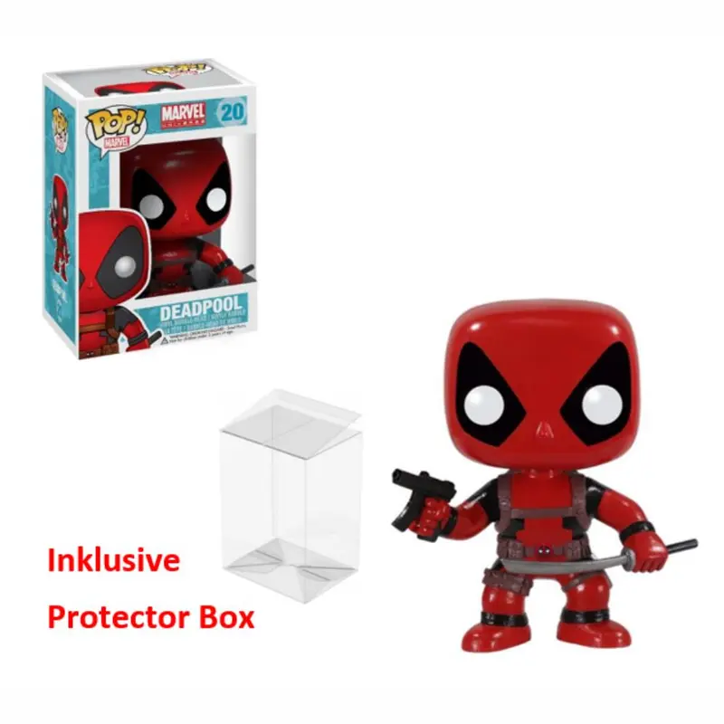FUNKO POP Marvel #20 Deadpool Bobble-Head Vinyl Figur sealed + Protector Box