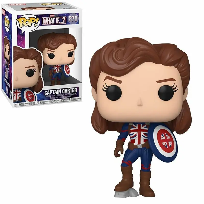 FUNKO POP What if...? #870 Captain Carter Bobble-Head Vinyl Figur NEU sealed