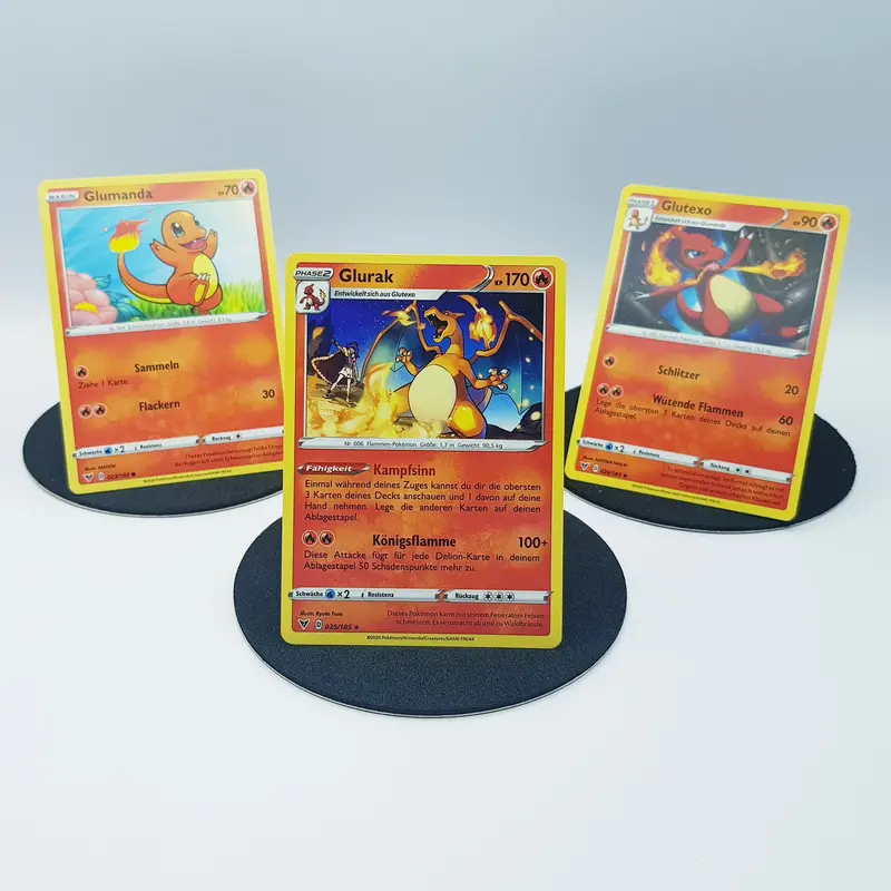 Glumanda 023/185 Glutexo 024/185 Glurak 025/185 rare - Schwert & Schild - Farbenschock 2020 - DE - Pokemon