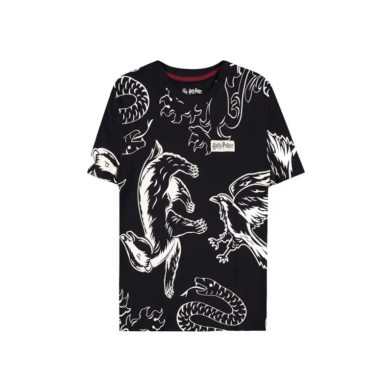 Harry Potter Girlie T-Shirt Heraldic Animals WB AOP - L