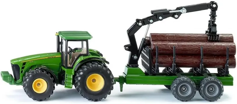 John Deere 8430 Traktor mit Forstanhänger - SIKU 1