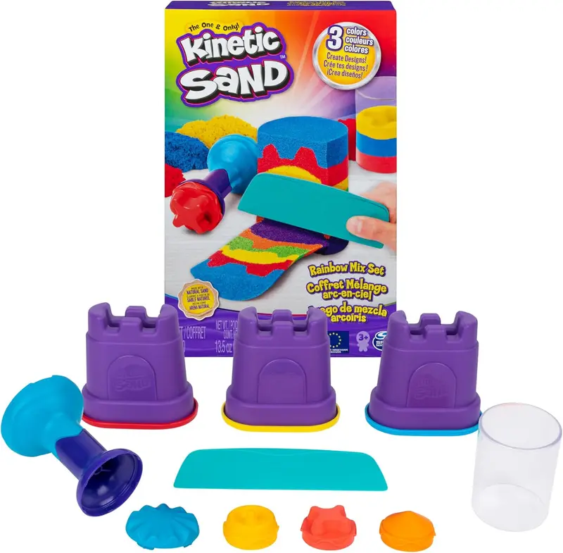Kinetic Sand Regenbogen-Set 383g Rot Gelb Blau | Spin Master