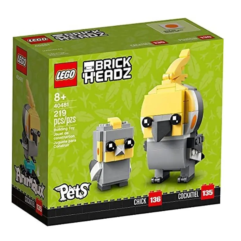 LEGO 40481 BrickHeadz Pets Nymphensittich Chick 136 Cockatiel 135 - NEU & OVP