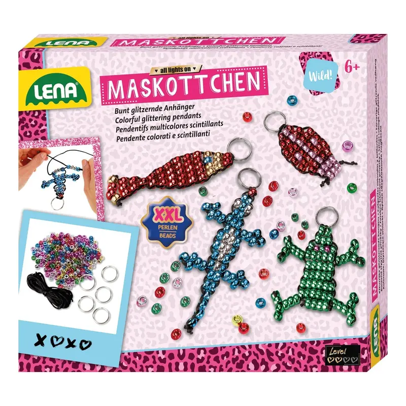 LENA Maskottchen Perlen Set für 4 Tier-Anhänger