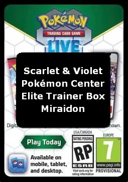 Live Code Card (Miraidon Pokémon Center Elite Trainer Box) - Scarlet & Violet (Online Code Card)