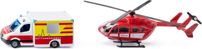 Mercedes-Benz Rettungswagen & Helikopter Set - SIKU 1