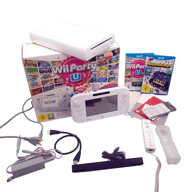 Nintendo Wii U  WiiU Konsole + Wii Party U & Nintendoland Spiele - gebraucht mit OVP