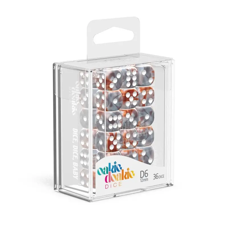 Oakie Doakie Dice W6 Würfel 12 mm Gemidice - Silver-Rust (36)