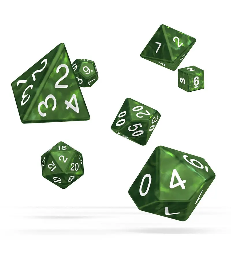 Oakie Doakie Dice Würfel RPG-Set Marble - Grün (7)