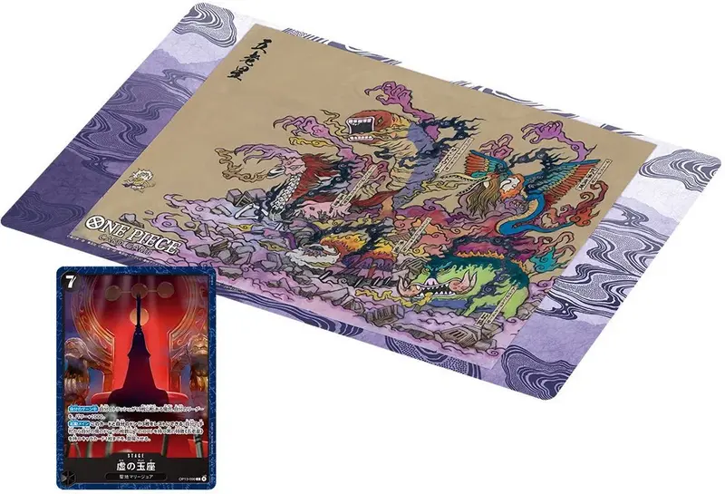 One Piece Card Game - BASE SHOP Limited Playmat Vol.2 Five Elders + Empty Throne Card Japanisch