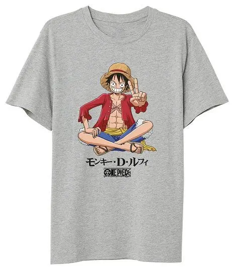 One Piece T-Shirt Ruffy Sitting - L