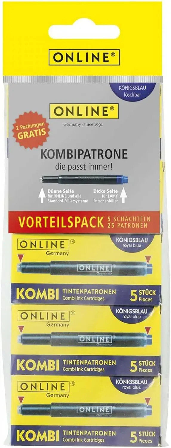 ONLINE Kombipatrone Maxi-Pack blau, 25 Stück
