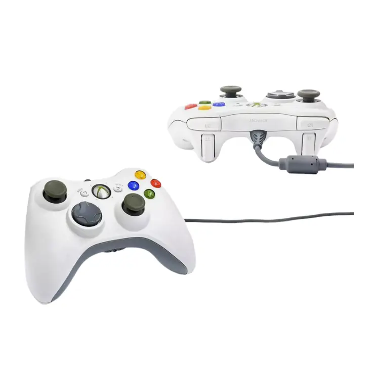 Original Microsoft Xbox 360 Controller Gamepad weiß mit Kabel - gebraucht