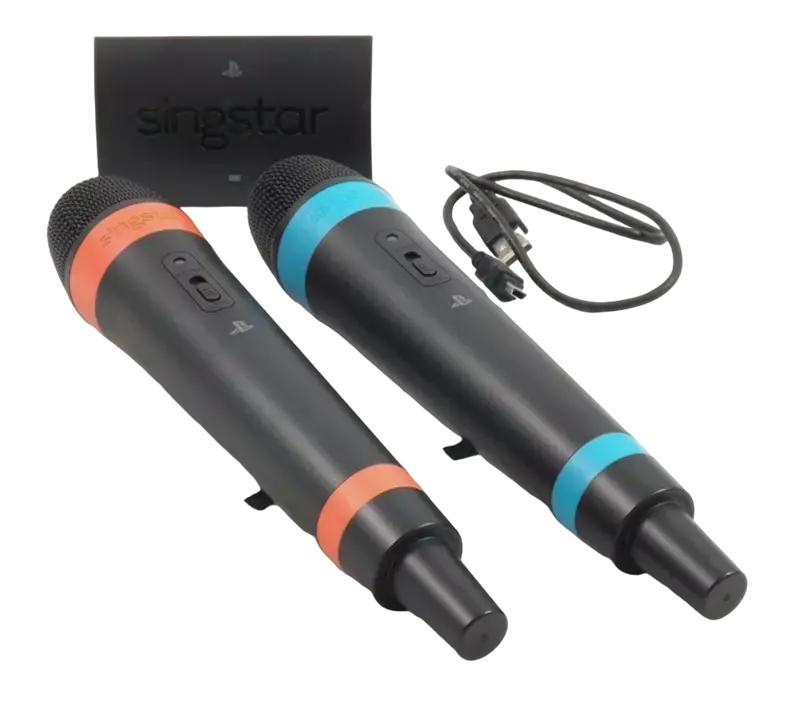 Original Sony PlayStation 3 & 4 Ps3 Ps4 Singstar Wireless Mikrofone inkl. USB-Empfänger