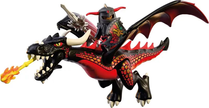 PLAYMOBIL® Schwarzer Drache mit Drachenritter