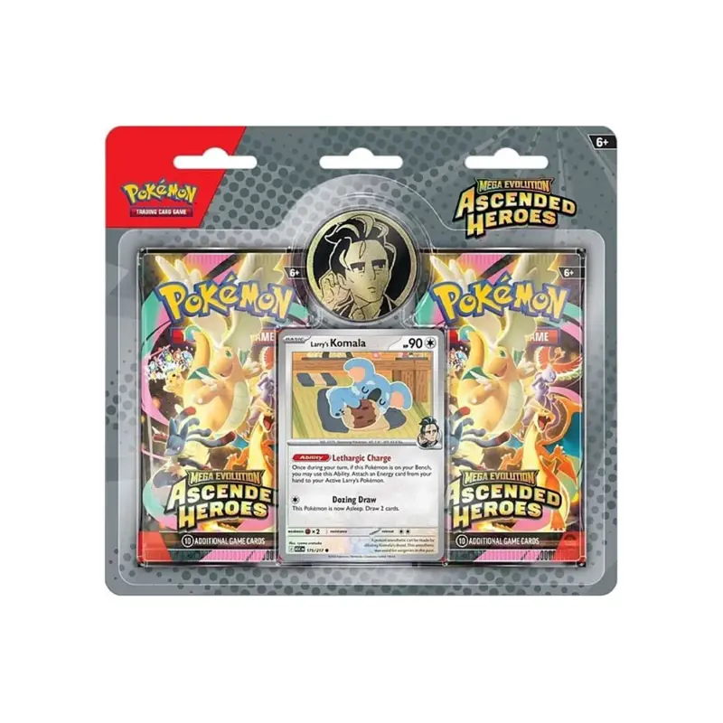 Pokémon Ascended Heroes Larry's Komala 2 Pack Blister Englisch