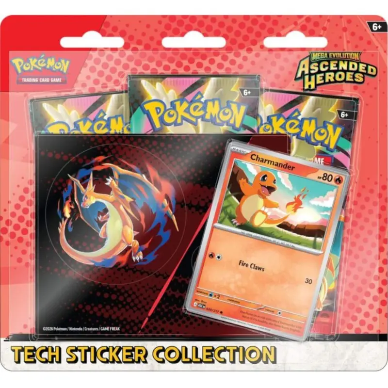 Pokémon Ascended Heroes Tech Sticker Collection Charmander Englisch