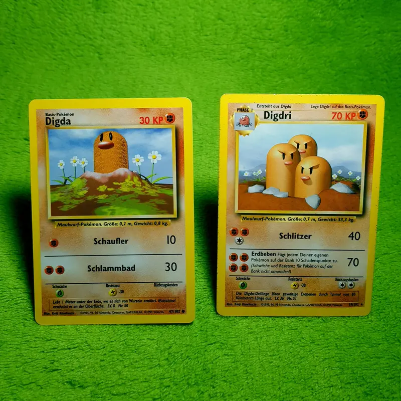 Pokemon - Digda 47/102 & Digdri 19/102 rare - Base Set (1999)