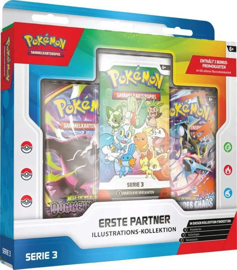 Pokémon Erste-Partner-Kollektion #3 | 3 Boosterpacks + Sticker