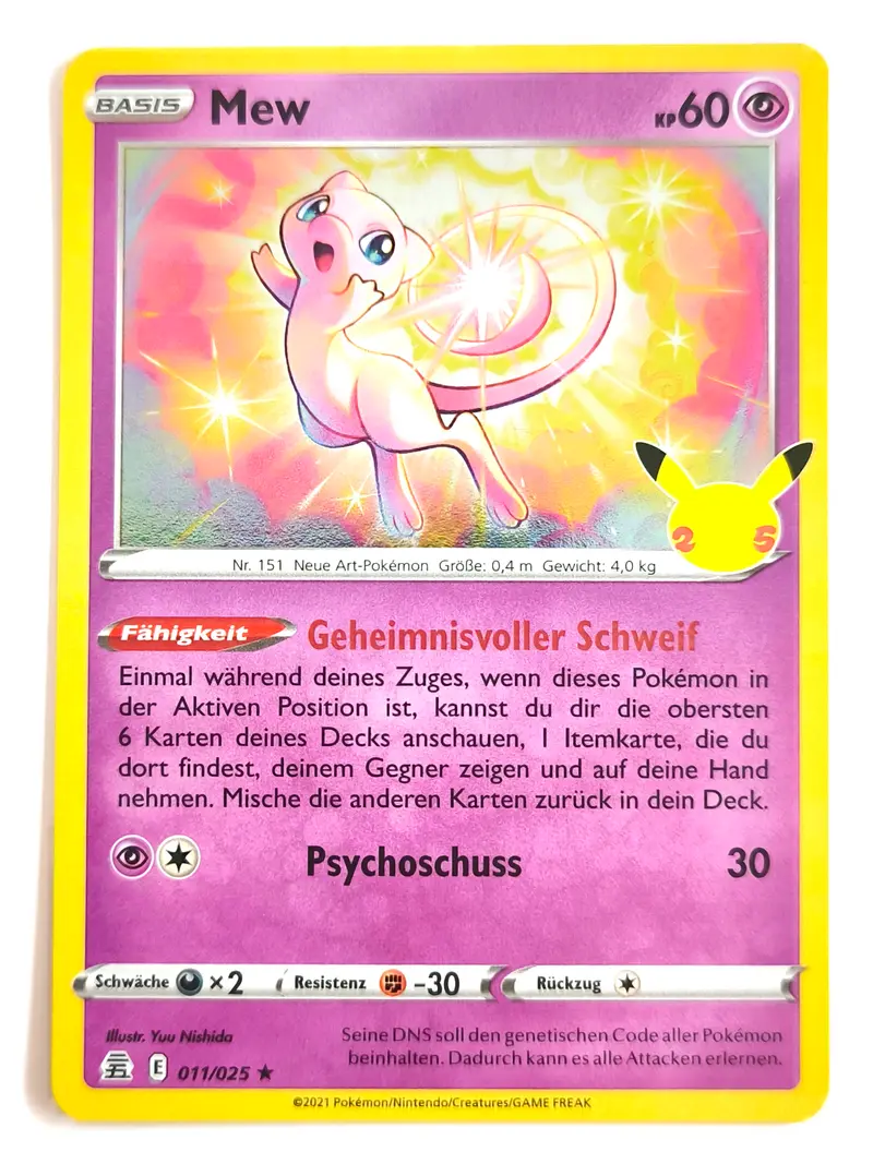 Pokemon Karte 25th Jubiläum HOLO RARE - Mew E11/25