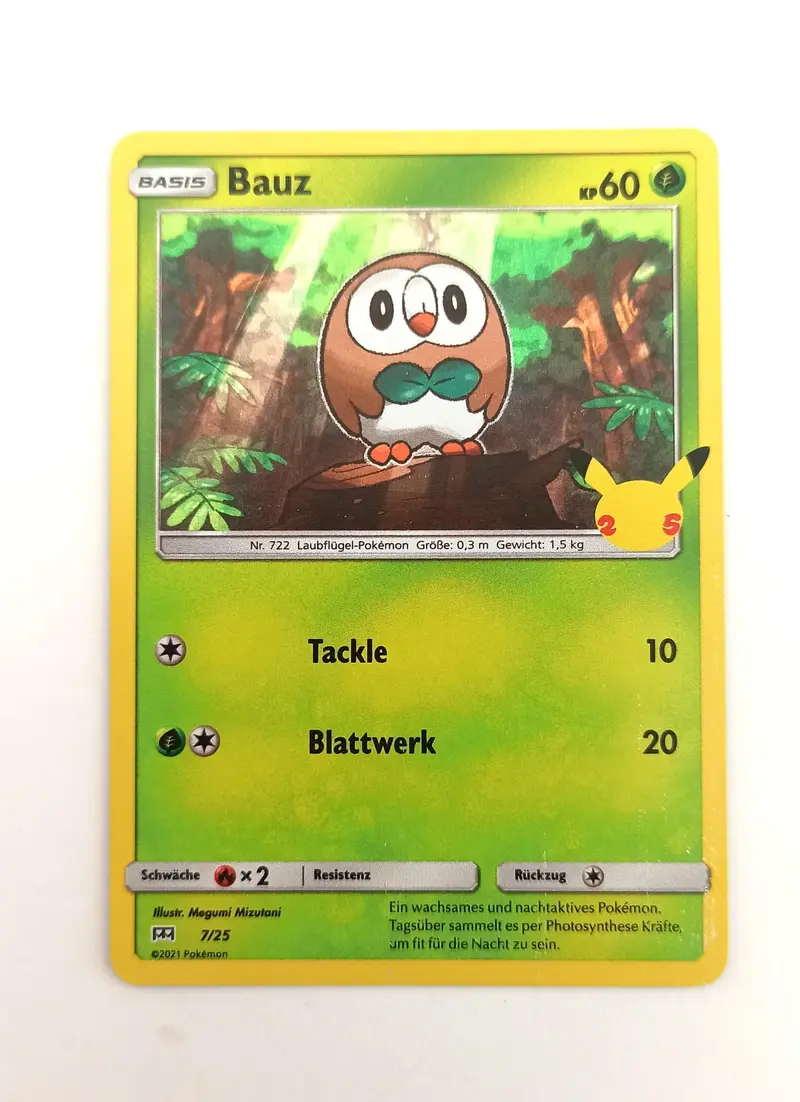 Pokemon Karte Bauz 07/25 25th Jubiläum FOIL HOLO