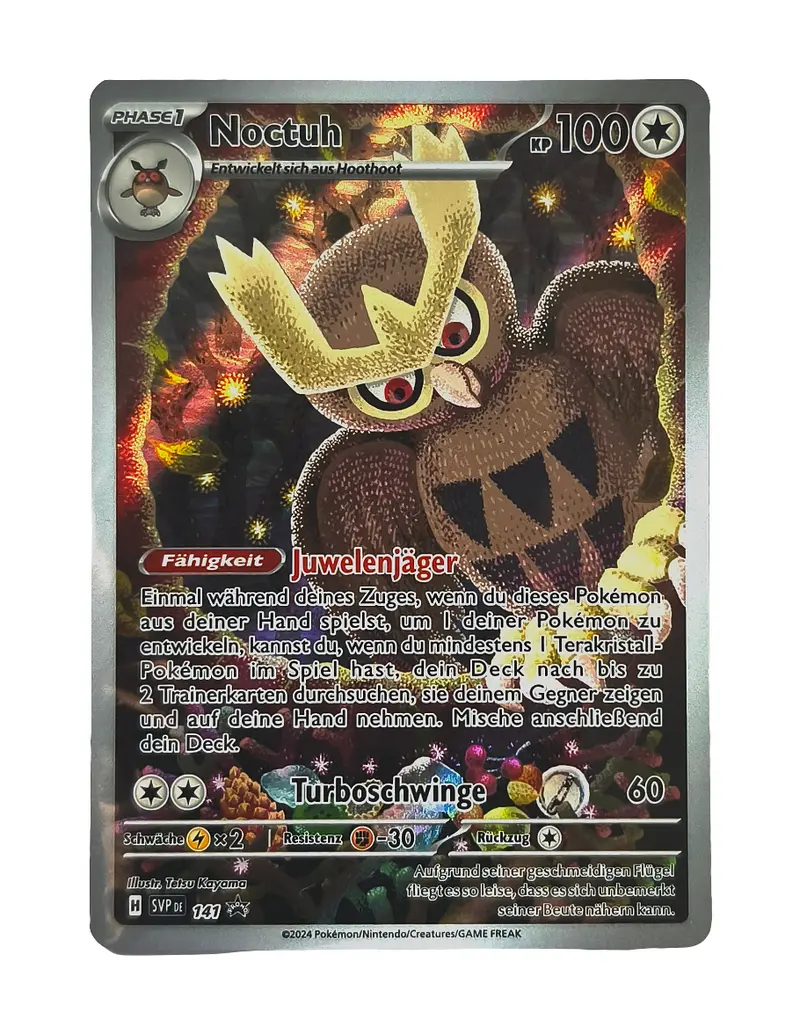Pokemon Karte Black-Star-Promo Noctuh Art-Rare HOLO SVP141