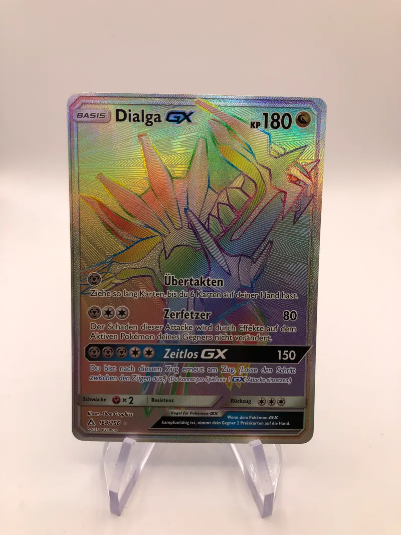Pokemon Karte Gx Rainbow Dialga 164/156 Deutsch