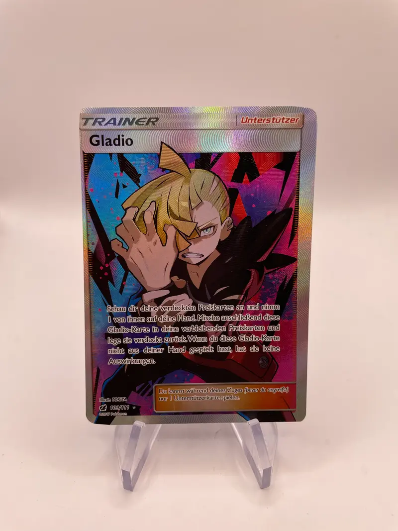 Pokemon Karte Trainer Gladio 109/111 Deutsch
