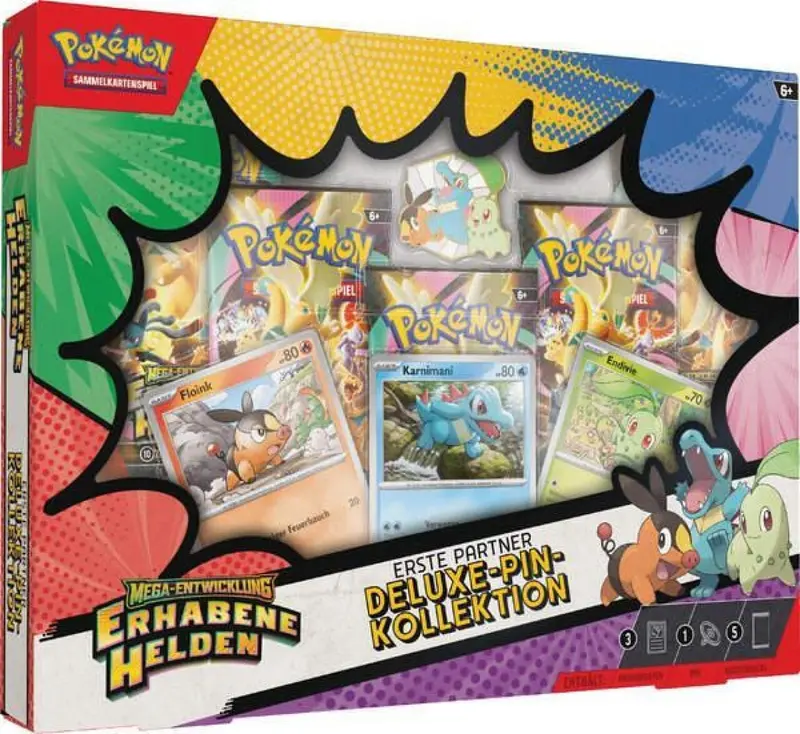 Pokémon ME02.5 Deluxe-Pin-Kollektion Erste Partner 5 Booster