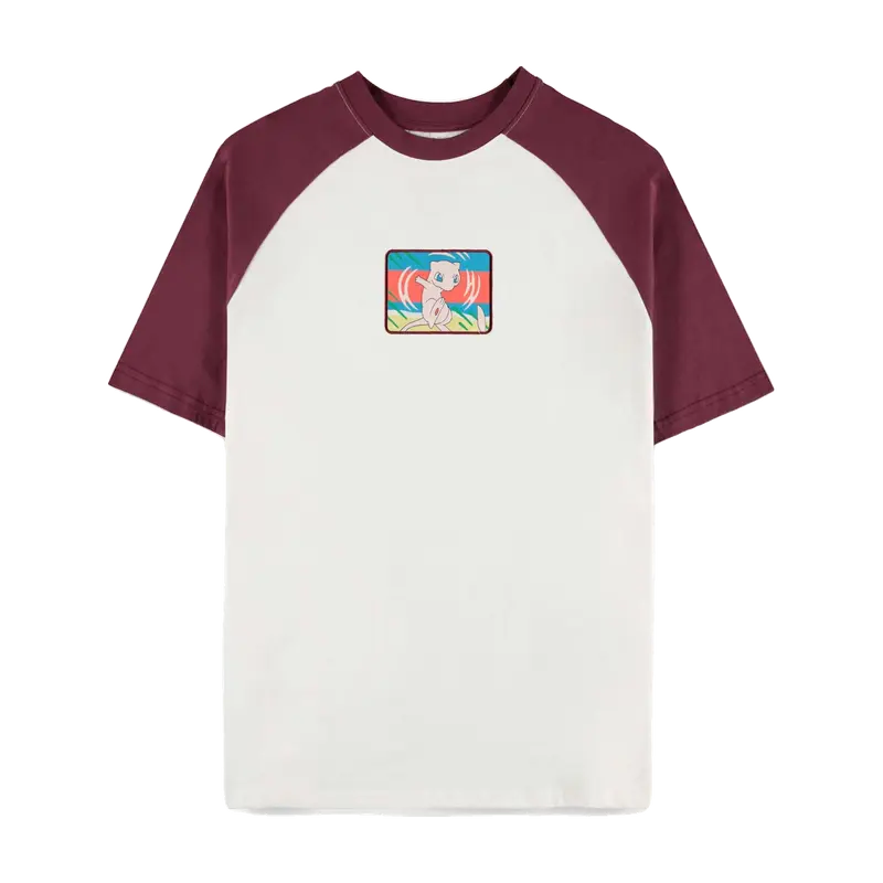 Pokémon Mew Raglan T-Shirt – Creme/Bordeaux