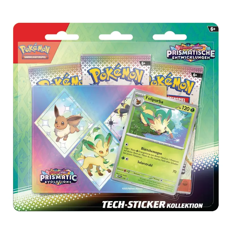 Pokemon prismatische Entwicklungen Tech Sticker Kollektion Folipurba (3er Blister) DE