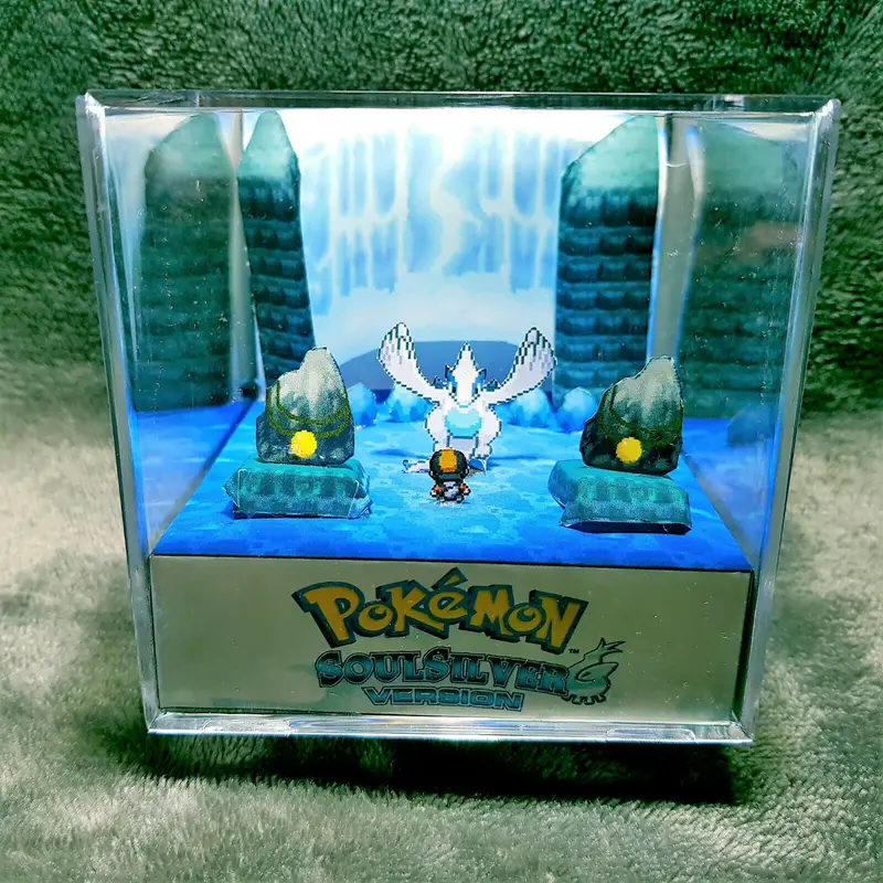 Pokemon Soulsiver Lugia 3D Cube Handmade Diorama - Gameboy - Fanart
