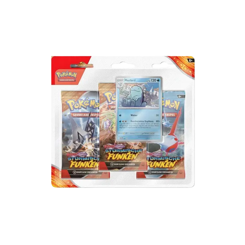 Pokémon TCG – Stürmische Funken – 3-Pack Blister Morlord – DE