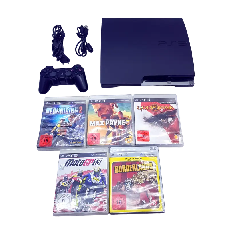 Ps3 Playstation 3 Konsole 160GB Dualshock 3 Controller + 5 Spiele - gebraucht
