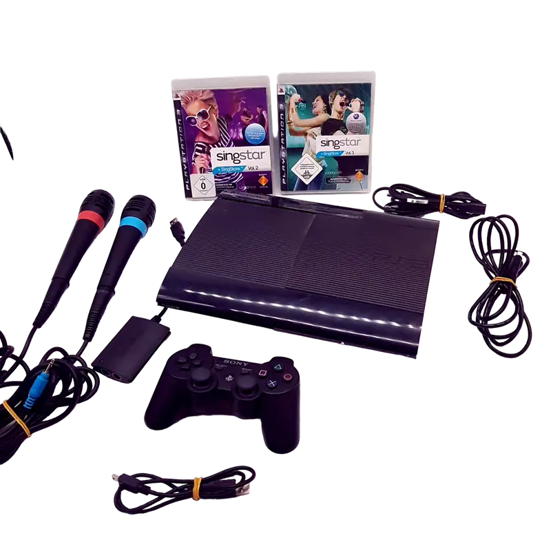 Ps3 Playstation 3 Singstar Paket - Konsole 12GB + Dualshock 3 Controller + 2 Spiele - gebraucht